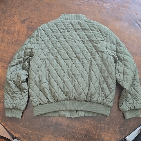 Banana Republic Green Quilted Bomber Jacket with Ribbed Trim - Picture 4 of 4